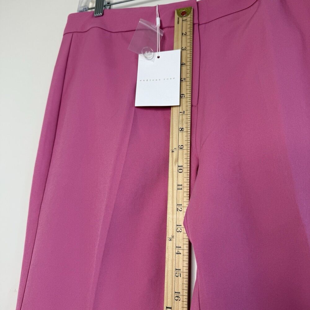 Endless rose pant flat front trousers straight women barbie pink office‎ L - Picture 11 of 15